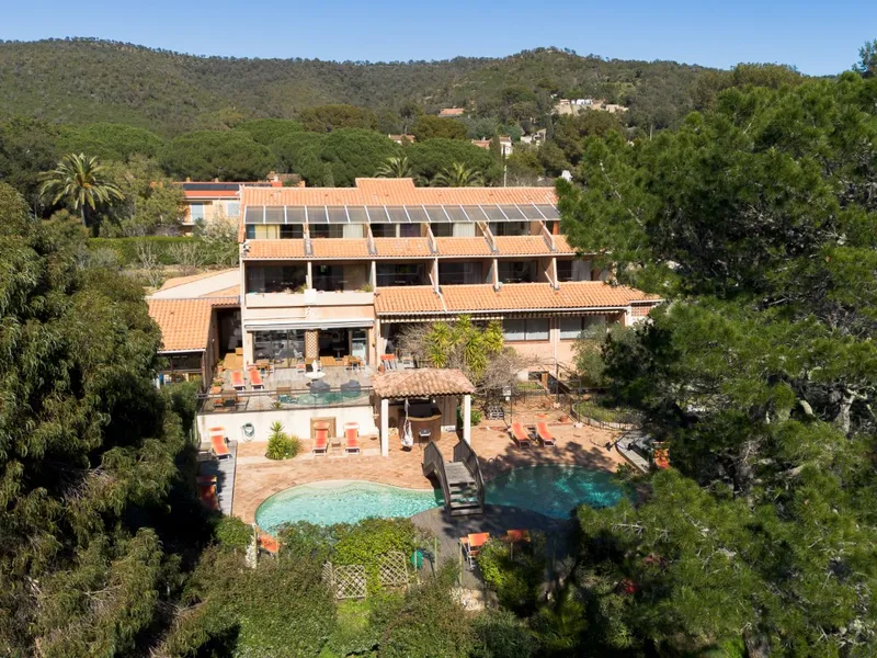 Aerial view of the hotel