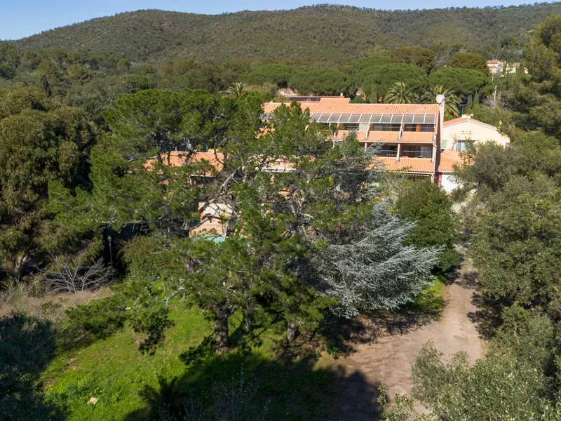 Aerial view of the hotel